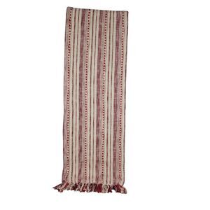 Aspen 15.5 W x 72 L Table Runner Red / Cream Striped Cotton Blend NEW